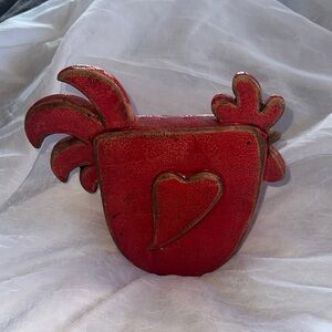Red Heart-Shaped Ceramic chicken